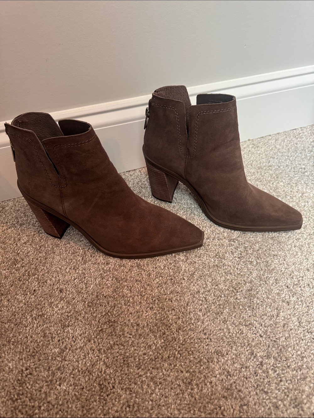Vince Camuto Brown Suede Pointed toe Booties